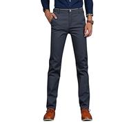 Oanviso Pantalon Tube Droite pour Homme Pantalon Chino Extensible Pantalons de Cascul avec Poches Pantalons de Sport Couleurs Unies Classique Anti-Rides Coupe Décontractée A Gris Foncé M