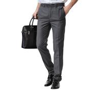 Oanviso Pantalons de Costume pour Homme Pantalon de Robe Élégant Coupe Droite Pantalon de Travail Pantalon Habillé Rétro Chino Pantalon d'affaire à Utiliser au Bureau, au Travail A Gris Foncé 3XL