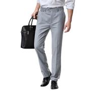 Oanviso Pantalons de Costume pour Homme Pantalon de Robe Élégant Coupe Droite Pantalon de Travail Pantalon Habillé Rétro Chino Pantalon d'affaire à Utiliser au Bureau, au Travail A Gris Clair XS