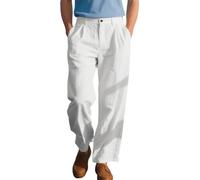 Oanviso Pantalons De Sport Homme Lin Chino Mode Pantalons E Boutons Léger Élastique Mince Jambe Large Respirable Business Pant De Costume A Blanc S