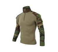Oanviso Pull Homme Casual Combat Militaire BDU T-Shirt Tenue Camouflage Hauts Uniforme Tactique Séchage Rapide avec Poches Coudières Manches Longues Chemise B Vert L
