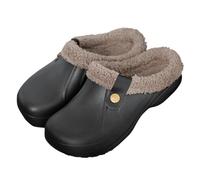 Oanviso Sabot Homme Confortable Hiver Sabots Fourrées Garçon Pantoufles Chaud Peluche Chaussons Maison Imperméables Chaussures de Jardin Intérieur et Extérieur A Gris 46/47 EU