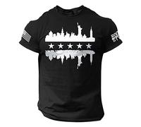 Oanviso T-Shirts pour Hommes Col Rond Tshirts à Manches Courtes DéContractée Vintage Hauts Drapeau Américain Imprimé T-Shirt Été L'extérieur Tee Shirts Doux Confort Streetwear F Noir XL