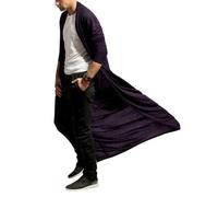 Oanviso Veste de Cape pour Homme Long Manteau Manches Longues Printemps Automnes Blousons Mince Coupe-vent Manteaux Confortable Respirant Blouses Ample Vintage A Violette XXL