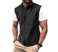 Oanviso Veste de Travail Sans Manche Homme Multipoches Gilet Léger Été Sport Extérieur Journaliste de Pêche Plein Air Photographie Outdoor Manteau B Noir XL