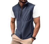 Oanviso Veste de Travail Sans Manche Homme Multipoches Gilet Léger Été Sport Extérieur Journaliste de Pêche Plein Air Photographie Outdoor Manteau B Bleu M