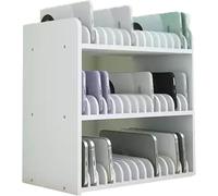 OAOAO Armoire de Rangement for téléphone Portable, Meuble de Rangement en Bois avec Plusieurs Compartiments, Organiseur de Bureau for Bureau, école, Usine, 1 pièce(Bright White,31x32cm)