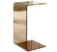 OAOAO Table à thé rectangulaire Moderne et épaisse en Acrylique, Table d'extrémité Transparente for Salon et Chambre à Coucher, 11,8x21,6/23,6/25,6 Pouces, 1 pièces(Brown,30x65cm(11.8x25.6in))