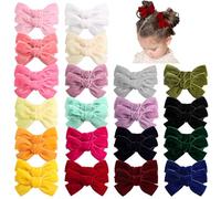 Oaoleer Lot de 40 nœuds à cheveux de 8,9 cm pour petites filles, nœuds en velours neutre, pinces crocodiles pour bébés, petites filles et enfants par paires