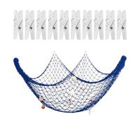OAOSDH 1 Ensemble De Filets De Pêche À La Coquille Et des Clips Photo De 10 Pièces, des Décorations Créatives De La Maison, des Décorations sur Le Thème Marin, des Décorations Murales De Fond.