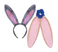 OAOSDH 1 Morceau De Bandeau d'oreille De Lapin Et 1 Morceau De Bague De Poils d'oreille De Lapin, Accessoires De Cheveux en Peluche Mignons, Fournitures De Décoration De Coiffure.