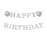 OAOSDH 1 Morceau De Drapeau d'anniversaire À Thème Disco, Drapeau d'anniversaire Brillant, Décoration De Fête d'anniversaire, Drapeau De Fête Créatif.