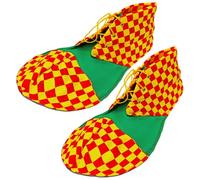 OAOSDH 1 Paire De Chaussures De Clown À Carreaux, Costume De Cosplay Personnalisé, Lacets Réglables, Accessoires De Rôle, Chaussures De Dégoût De Performance De Fête.