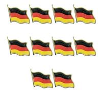 OAOSDH 10 Morceaux De Broche De Drapeau Allemand, Broche De Souvenirs, Broche D'Événement Sportif, Broche en Métal, Accessoires De Vêtements.