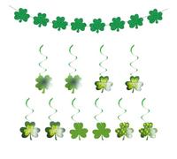 OAOSDH 10 Morceaux De Pendentif en Spirale De Trèfle, 1 Morceau De Trèfle De Trèfle, Irlande Lucky, Accessoires De Fond Suspendu, Décoration De La Saint-Patrick.