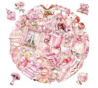 OAOSDH 100 Autocollants À Thème Rose, Autocollants Imperméables, Autocollants Douces Mignons, Cahiers Décorés, Bouteilles d'eau, Valises.