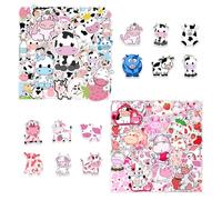 OAOSDH 100 Autocollants De Vache, Autocollants d'animaux Mignons, Autocollants Imperméables, Autocollants De Graffitis De Dessins Animés, Peuvent Décorer des Ordinateurs, des Bouteilles d'eau.