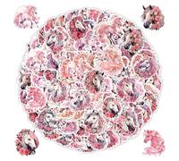 OAOSDH 100 Autocollants Fleur et Cheval, Autocollants Esthétiques, Imperméables, Personnalisés, Décoratifs. Papier, Modern, Couleur, Métal, Verre, Bois, Plastique, Céramique, Tissu, Autres surfaces