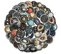 OAOSDH 100 Autocollants sur Le Thème De L'Astronomie, Autocollants Créatifs, Autocollants Imperméables, Planches À roulettes Décoratives, Tasses d'eau, Cahiers, Valises