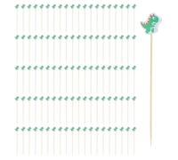 OAOSDH 100 Morceaux De Bâtons De Bambou en Bois Dinosaures, Animaux De Dessin Animé Mignons pour Enfants, Bento Cure-Dents Faciles, Cocktail Créatif Fourche De Fruits Décoratifs.