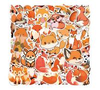 OAOSDH 120 Cartoon Fox Autocollants, Autocollants De Graffitis Mignons, Autocollants Créatifs, Autocollants pour Enfants, Adaptés Aux Bouteilles d'eau, Cahiers, Planches À roulettes.