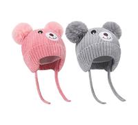 OAOSDH 2 Morceaux De Chapeau Chaud Ours, Chapeau Tricoté Pour Enfants, Joli Chapeau Tricoté De Dessins Dessinés, Chapeau Pour Le Vent Pour Enfants