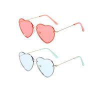 OAOSDH 2 Morceaux De Lunettes De Soleil D'Amour, Verres À Cadre En Métal, Verres De Design De Mode, Accessoires De Vêtements De Fête, Accessoires Photo, Lunettes Pour Femmes.