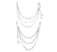 OAOSDH 2 Morceaux De Pantalon De Chaîne Décorative, Chaîne De Pantalons De Personnalité Élée, Chaîne De Pantalons Multicouches, Accessoires De Style Punk, Accessoires De Vêtements.