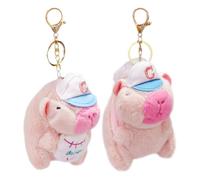 OAOSDH 2 Morceaux De Pendentif Capybara en Peluche Rose, Poupées en Peluche De Dessins Animés Mignons, Poupées Animales Intéressantes, Ornements Suspendus Au Sac, Porte-Clés Personnalisé.