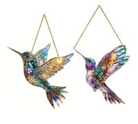 OAOSDH 2 Morceaux De Pendentifs d'oiseaux Colorés, Pendentifs De Décoration De Maison, Pièges À Lumière Créative, Décorations De Jardin, Pendentifs en Décoration Acrylique.