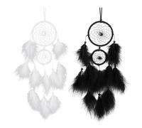 OAOSDH 2 Morceaux De Receveur De Rêve en Plumes, Receveur De Rêve De Carillon Éolien, Décorations Suspendues À La Main, Décorations Intérieures, Décorations Suspendues Simples Et Élées.