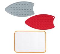 OAOSDH 2 Morceaux De Tapis De Fer en Silicone Et 1 Morceau De Tissu De Repassage, Tapis De Fer À Isolation Chauffante, Mini Tapis De Fer, Accessoires De Repassage des Ménages