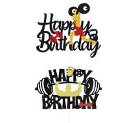 OAOSDH 2 Morceaux D'Insert par Carte De Gâteau D'Élément D'Haltérophilie, Fournitures De Fête sur Le Thème du Corps, Décorations De Gâteaux Créatives, Accessoires À Gâteau.