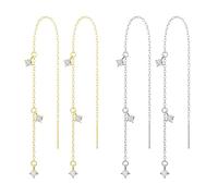 OAOSDH 2 Paires De Boucles d'oreilles Longues, De Boucles d'oreilles Élées, De Boucles d'oreilles pour Femmes, De Boucles d'oreilles en Diamant, De Boucles d'oreilles Simples Et Polyvalentes.