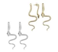 OAOSDH 2 Paires De Boucles d'oreilles Serpentines, Boucles d'oreilles Cool À La Mode, Boucles d'oreilles Amovibles, Boucles d'oreilles en Métal Rétro, Bijoux Serpentins