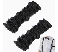 OAOSDH 2 Paires De Bracelets Antidérapants Pour Hommes, Boutons De Manchette De Chemise, Élastiques Et Confortables, Accessoires De Décoration Pour Vêtements De Banquet (Noir, Blanc).
