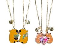 OAOSDH 2 Paires De Chaînes Magnétiques De, Forme Capybara, Pendentif D'Amitié pour Couple Et Petite Amie, Cadeaux Commémoratifs De Vacances, Pendentif Pendule Quotidien, Longueur Réglable.