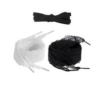OAOSDH 2 Paires De Lacets En Dentelle Noire Et 1 Paire De Lacets De Coton, Des Lacets Simples Et Polyvalents, Des Lacets Pour Femmes, Des Lacets Créatifs Et À La Mode, Des Accessoires De Chaussures.