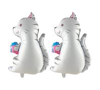OAOSDH 2 Pièces Ballons pour Chat De Dessins, Ballons Décoratifs d'anniversaire, Ballons De Chat Mignons, Ballons Drôles, Ballons en Aluminium Créatif.