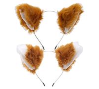 OAOSDH 2 Pièces Bandons d'oreille pour Chats, Bandeaux en Peluche Mignons, Bandeaux De Dessins Animés, Accessoires De Rôle, Accessoires De Vêtements d'animaux.