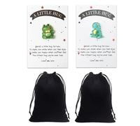 OAOSDH 2 Pièces Cadeau De Poche, Grenouille De Dinosaure Jouet en Résine, Mignon Minimons d'animaux De Dessin Animé, Décorations Amusantes D'Encouragement.