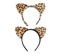 OAOSDH 2 Pièces De Bandeau À Imprimé Léopard, Bandeau en Peluche, Bandeau De Dessin Animé Créatif, Accessoires De Jeu De Rôle, Accessoires De Costumes De Fête.