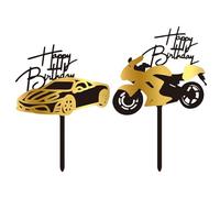 OAOSDH 2 Pièces De Cartes De Voitures Et De Motos, Décorations De Gâteaux Créatives, Fournitures De Fête d'anniversaire, Accessoires À Gâteau.