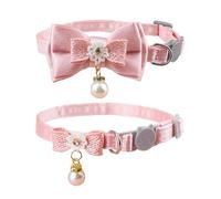 OAOSDH 2 Pièces De Colliers pour Animaux De Compagnie, Colliers d'arc, Fournitures pour Animaux De Compagnie, Colliers Mignons, Colliers De Chat Réglables.