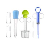 OAOSDH 2 Pièces Faisseur, 1 Morceau De Compte-Gouttes, 2 Pièces Brosse À Dents en Silicone, Seringue De Médicament, Capsule De Pilule, Outil d'alimentation pour Animaux De Compagnie.