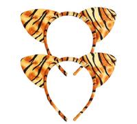 OAOSDH 2 Pièces Tiger Ear Bandbands, Mignon Bandeaux Créatifs Animaux, Accessoires De Cheveux Amusants, Accessoires De Cosplay, Accessoires De Fête De Jungle.