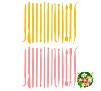 OAOSDH 28 Morceaux D'Outils en Argile en Plastique, Ensemble D'Outils De Gravure Détaillée, Mini, Mini-Accessoires De Relief De Pâte À Plastine De Bricolage.