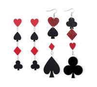 OAOSDH 3 Paires De Boucles d'oreilles sur Le Thème du Poker, Boucles d'oreilles De Design Créatives, Boucles d'oreilles en Pendentif Acrylique, Boucles d'oreilles Amusantes, Accessoires De Vêtements.