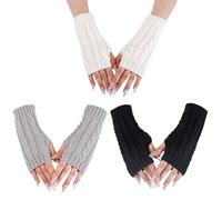 OAOSDH 3 Paires De S Tricotés, S Sans Doigts, Manches Chaudes, Gardes De Poignet À Froid Court, S De Vêtements