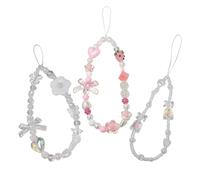 OAOSDH 3 Pièces D'Ornements De Téléphones Mobiles, Ornements De Téléphones Mobiles Mignons, Chaîne De Téléphones Mobiles Perlé Créative, Lanière De Décoration De Téléphonie Mobile